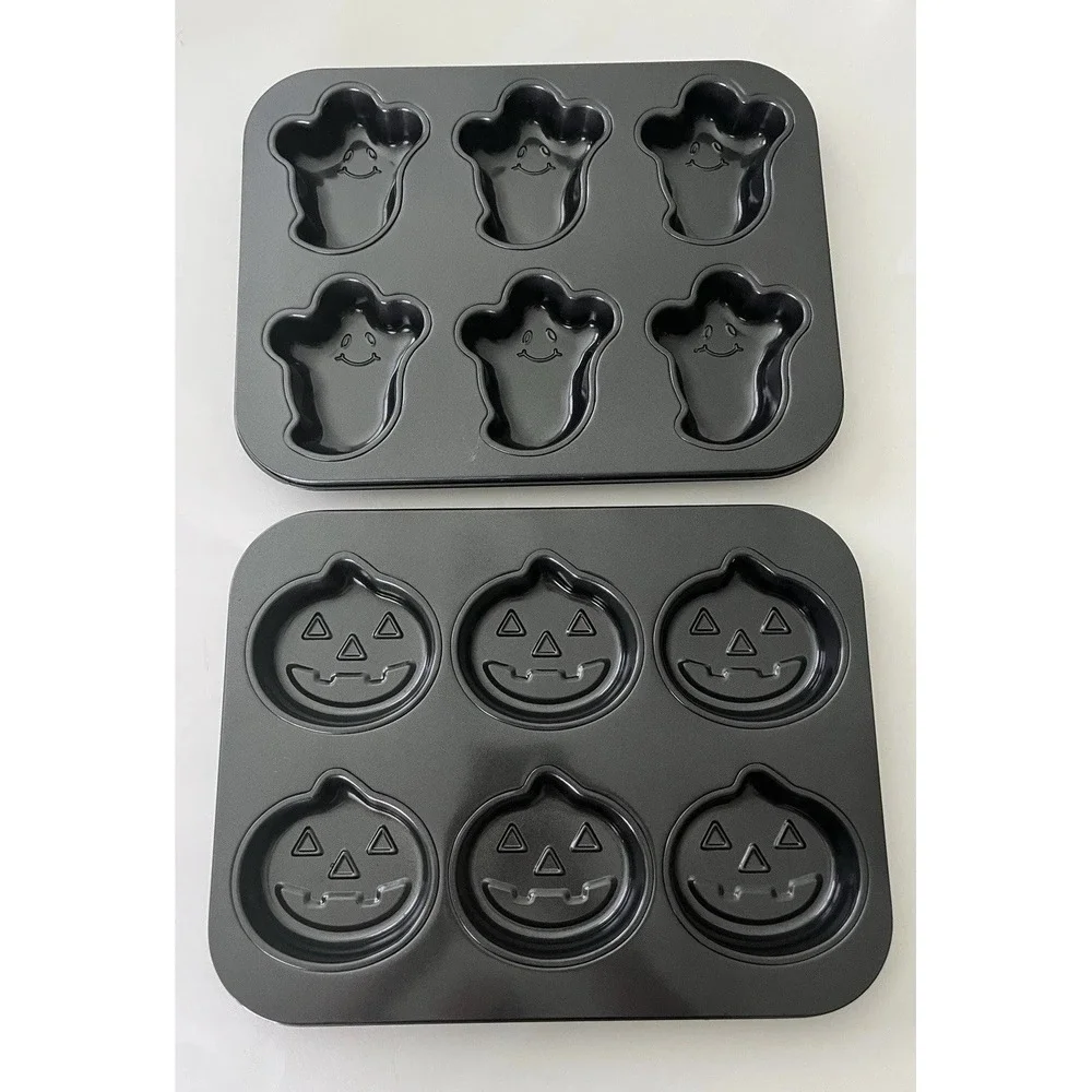 Halloween Baking Pans Molded Ghost Pumpkin Faces Candy Cake Nonstick‎ unbranded